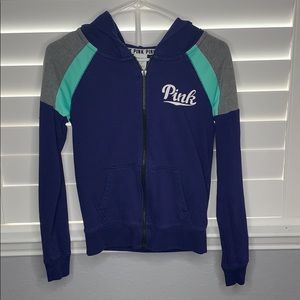 PINK Victoria Secret colorblock zip hoodie